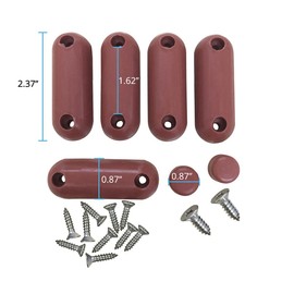 Brown Silicone Toilet Seat Bumpers 7 Rubber Replacement Safety Bumper Caps 2.37" L Tips With Hardware For Bowl Protection Non Slip Shock Absorbing Seat Renovators Supply Manufacturing Pack Of 2