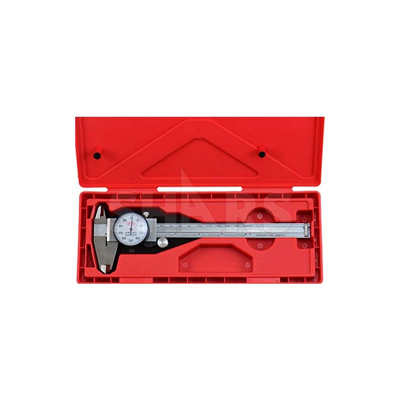 Shars Precision Stainless Steel Shock Proof Dial Caliper 0-6" w/Metric
