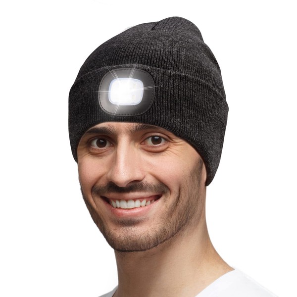 Gifts for Men,Unisex LED Beanie Hat with Light Toque Gift