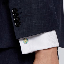 Four Leaf Clover Cufflinks for Men Sterling Silver Shamrock Groom Cufflinks Abalone Shell Mother's Day Jewellery Business Wedding for Men Father