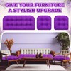 3 Pack Wicker Cushion Waterproof Tufted Patio Furniture,Purple