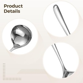 4-pack small spoons, 304 stainless steel sauce spoon, soup spoon, 8 Inch, small, gravy(silver)