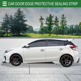 Motoforti Universal Car Door Edge Protective Sealing Strip U-Type Door Scratch Protection Guard, 26.25ft 8m, Anti-Scratch Collision, PVC Iron, Green