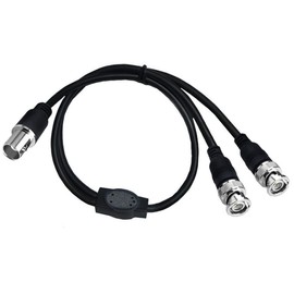 MTUERANC BNC Splitter Cable, BNC Male to Dual BNC Female Adapter Cable, BNC Coaxial Y Splitter Cable for CCTV System, Radio, Modem, Camera 50cm/20 inch (BNC Female to 2 Male)