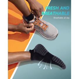 TANSTCMens Womens 6 Pairs Cushioned Breathable Ankle Socks