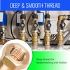 Brass Pipe Adapter - 1/4" SAE Female to 1/2" SAE