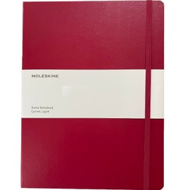 Moleskine X-Large Ruled Notebook, Red/Dark Pink