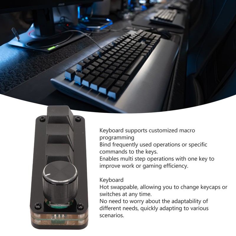 Mini 3 Key Keypad with Knob Custom Programming Hot Swappable