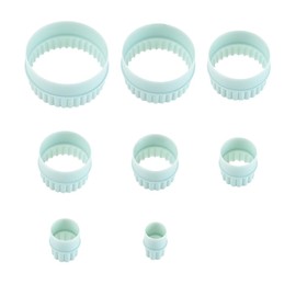 ANCLLO 8 Pieces Cookie Mold Set, Double Sided Pastry and Cookie Molds for Kitchen Baking, Round Plastic Cookie Molds and Mince Pie Molds, DIY Baking Mould for Pastry