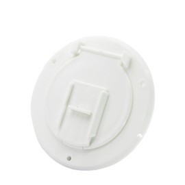 X-Haibei RV Trailer Camper Electric Power Cord Cable Hatch Round Fits 2-3/4 inches Dia. Hole Flip Up Cover (White)
