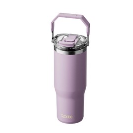 Ozbobo 30 oz Tumbler with Handle,Tumbler With Straw And Lid, Water Bottle With Two in One BPA-Free Lid,100% Leak Proof Stainless steel bottle (Purple)