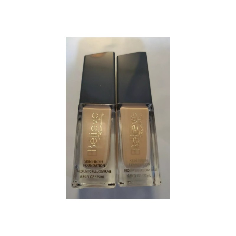 2 Pack~ IVORY~Believe Beauty Skin Finish Foundation Pump Bottle~NEW