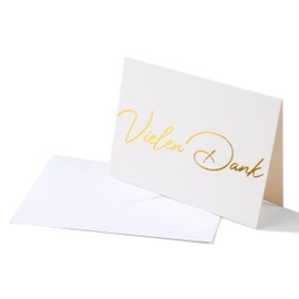 Donindis 50 Thank You Cards with Envelopes Thank You Gold Foil A6