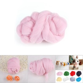 CYSFETENA 55 g Needle Felting Wool, Pink Felting Wool, Felt Wool Dry Felting Fairy Tale Wool Felting Needle Felting Starter Set for Needle Felting Hand Spinning DIY Craft Projects Materials