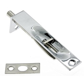 idh by St. Simons 11014-026 Professional Grade Quality Genuine Solid Brass Flush Bolt with Square End, 4-Inch, Polished Chrome