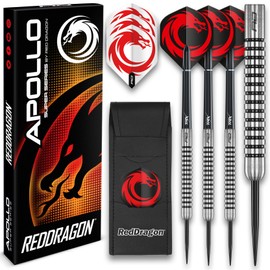 RED DRAGON Apollo 23g - Gramm Wolframpfeil-Set mit Stahlspitze - Professionelle Dartpfeile mit Schäften (Stielen) und Flügen