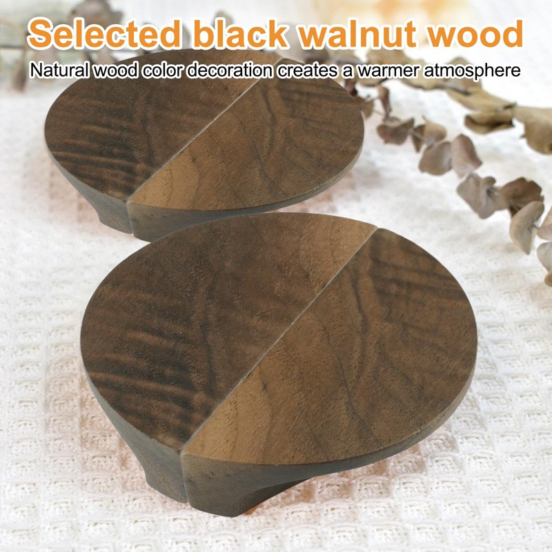 MOROBOR Half Moon Drawer Handles, 4PCS Wooden Semi Circle Pulls