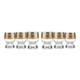 Victoria Bella Glasstar GS03416 2 oz/60ml Shot Glasses With Golden Accent, Beautiful Versailles Collection, Set of 6