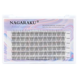 NAGARAKU Self Grafting Segmented False Eyelashes DIY Eyelashes Triple Fishtail Eyelashes Binding Cluster Eyelashes 0.07C 10-11-12-13 Mix Individual Eyelash Extensions for Home DIY Eyelash Extensions