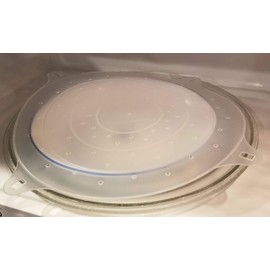 Handy Housewares 10" Round Vented Microwave Splatter Guard Food Bowl Cover - Helps Keep Your Microwave Clean (1-pack)