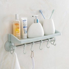 Suction type kitchen shelf hook non-perforated mini bathroom stand green 5ea