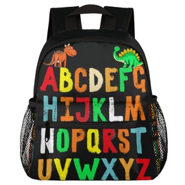 Colorful Alphabet Letters Kids Backpacks for Boys Girls, Cute Toddler Backpack Preschool Kindergarten Elementary School Backpack Lightweight Mini Shoulder Bookbag Casual Daypack with Chest Strap