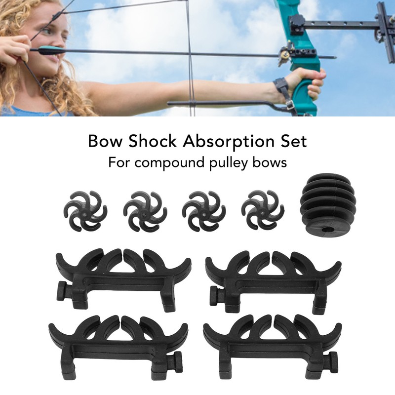Rubber Shock Absorption Set Bow String Piece Dampening Stabilizer for