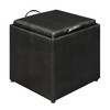 Convenience Concepts Designs4Comfort Park Avenue Single Ottoman with Stool, Black