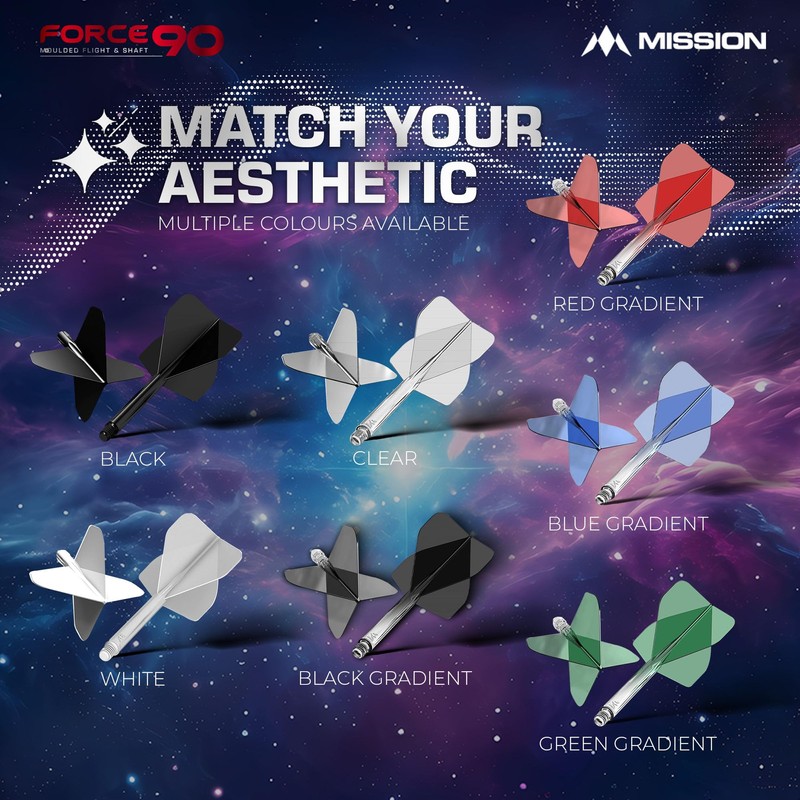 Mission Darts Force 90 | Integrated Precision Molded Dart Flights