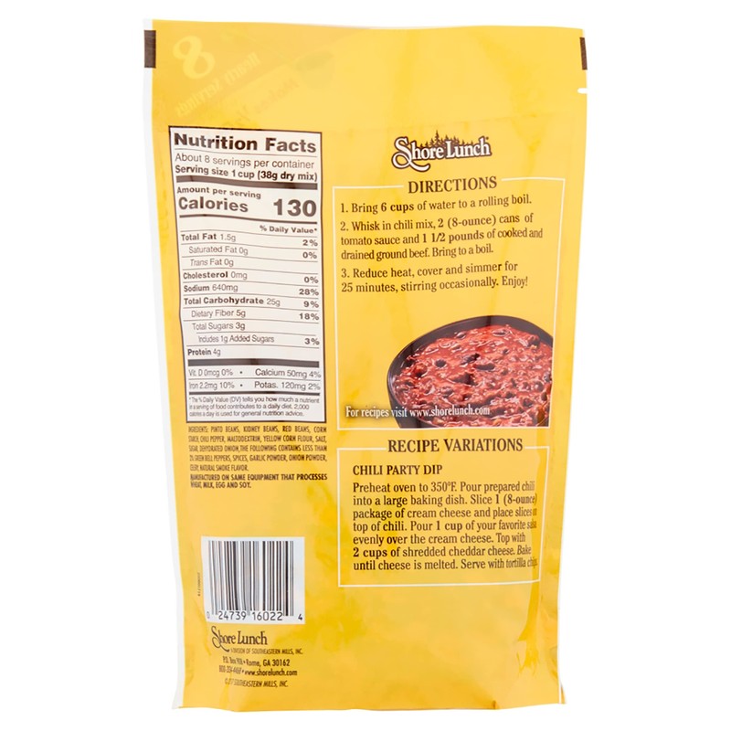 Shore Lunch Homestyle Chili w/ Bean Mix, 10.6 oz, 2