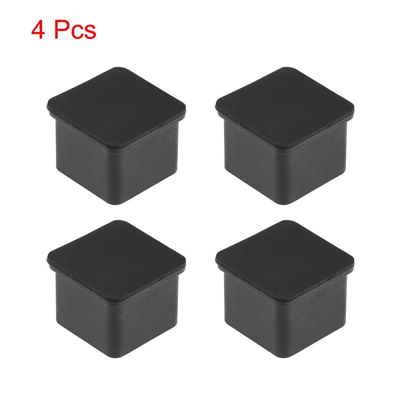 sourcing map Rubber Furniture Caps 25mm x 25mm Square Shaped
