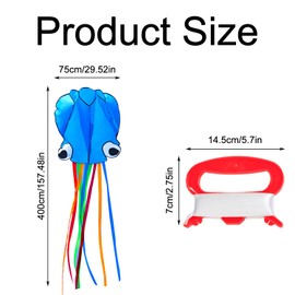Luckious Blue Octopus Kite - Large Flying Kite for Kids and Adults - Durable Nylon,100 Meters String Included - Perfect for Beach,Park,and Outdoor Activities