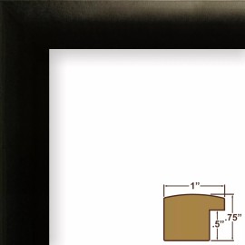 Craig Frames Contemporary, 8x10 1 Inch Wide Gallery Black Picture Frame