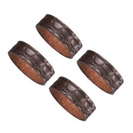 sourcing map 4 Pcs Leather Belt Loop Keeper, 4.3 Inch Belt Straps Ring Replacement Strap Holder Wide Belt Retainer for Securing Additional Length Straps in Place, Brown(Crocodile Pattern)