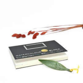 Leyton Watercolour Paper 100% Cotton Block 20 Sheets Glued 4 Sides 350gsm Tea Towel Grain Acid Free Natural White Artist Quality