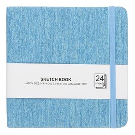 PATIKIL 5.5x5.5" Watercolor Sketchbook, 24 Sheet 300GSM/203lb Watercolor Paper Sketchbooks Acid Free Watercolor Journal Hardcover Artists Paper Pads for Painting, Light Purple