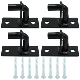 Saihisday 4 Pack Black Wall Mount Gate Hinges Heavy Duty Farm Gate Hinges Chain Link Fence Gate Hinges Fence Post Chain Link Gate Hinge with 5/8 Hinge Pin