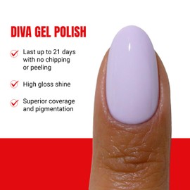 DND Gel Polish Set, Coquette Collection, UV/LED Gel Polish and Air Dry Nail Lacquer, Matching Chip-Free Polish Duo, 103 Dainty Lavender, 0.5 Fl Oz