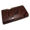 Patricia Nash Tooled Leather Cauchy Frame Clutch Wallet Dark Brown