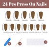 Giyehehi 24 Press-On Ombre False Nails, Medium Almond Shape, with