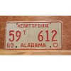 1980 ALABAMA License Plate Heart of Dixie antique vintage auto