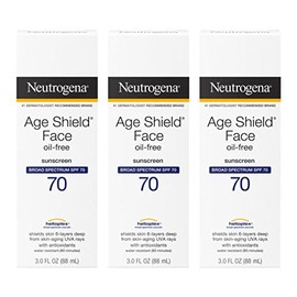 Neutrogena Age Shield Face Oil-Free Sunscreen Lotion with Broad Spectrum SPF 70, Non-Comedogenic Moisturizing Sunscreen to Help Prevent Signs of Aging