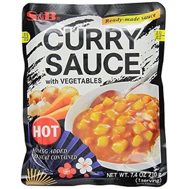 S&B Curry Sauce with Vegetables Hot, 7.4 Ounce (Pack of 10)