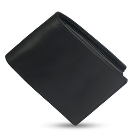 [vinacreations] Men's Bi-fold Genuine Cowhide Leather Wallet Thin Leather Wallet, Men's Card Slot, Vietnamese Leather, Black, Large Capacity, Black