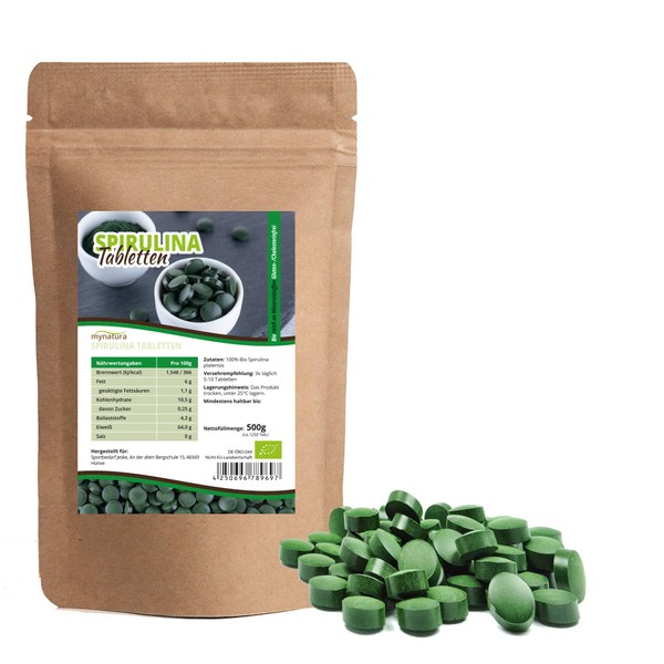 Mynatura Organic Spirulina Tablets 500 g I Pellets I Algae