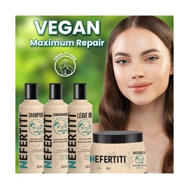 Acondicionador Vegetal sin Sulfatos y Parabenos Vegan Maximum Repair Nefertiti con Keratina Vegana y Macadamia Acondicionador Vegano sin Sal Repara el