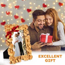 NINEFOX Vintage Gold Picture Frame 4 X 6 Inch, Gold Ornate Leaf Textured Resin Picture Frame with High-Definition Glass Cover, Antique Photo Frame for Tabletop Display or Wall Decor