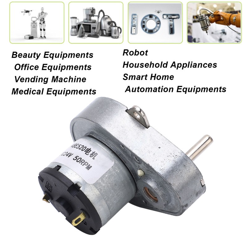 Gear Motor DC 24V 50RPM Speed Reduction Geared Motor Alloy