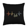 Retro Gymnastic Rings ECG Heart Rate Throw Pillow