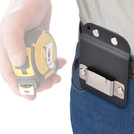 Tape Measure Belt Holster Tape Holder with Steel Clip Hook Measure Tool Holder for 5 cm Tool Belt (Not Included Tape Measure)